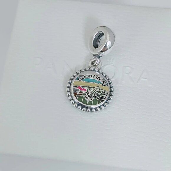 Pandora Ocean City New Jersey Bike Exclusive Dangle Charm with box - Picture 3 of 9